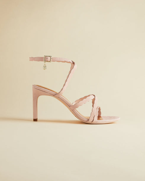 <P>Suede Scallop Strap Sandal</P>